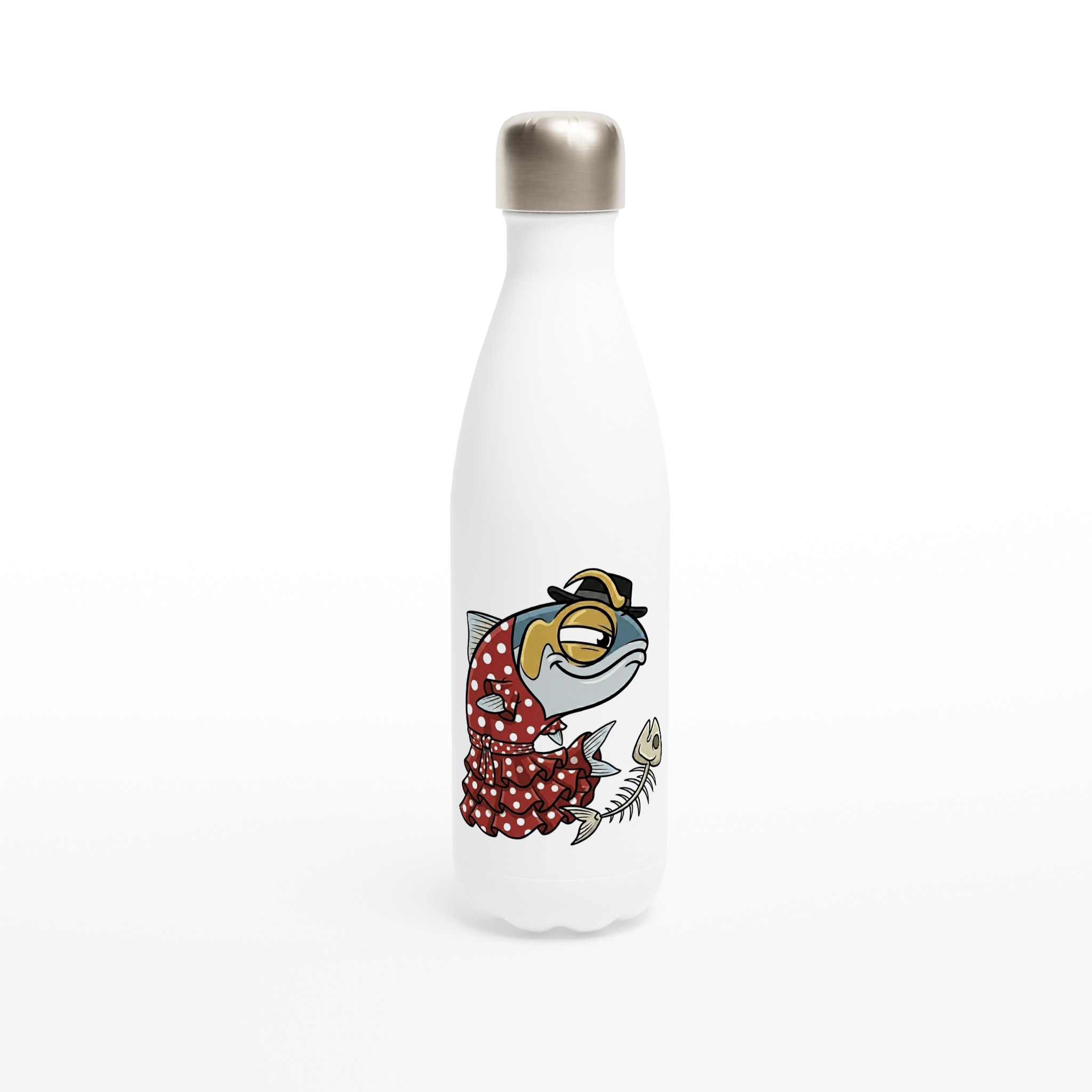 Botella de agua de acero inoxidable blanca 17 oz